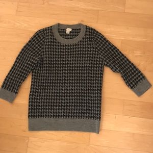 Jcrew Sweater Houndstooth Grey Navy Blue (Medium)